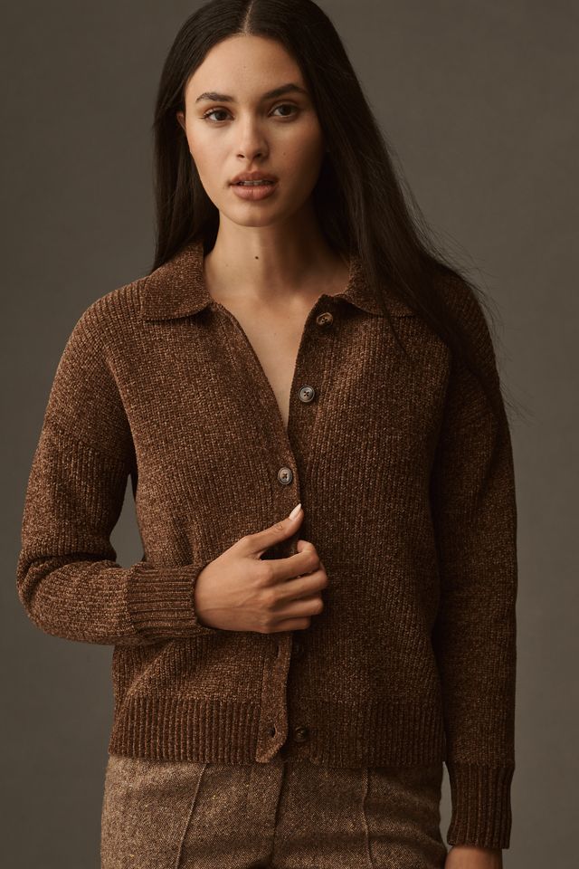 Central Park West Chenille Cardigan Sweater #3