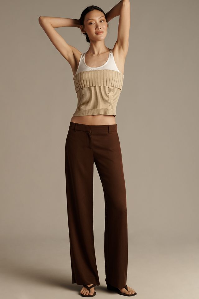 Central Park West Goldie Foldover Layered Sweater Tank #2