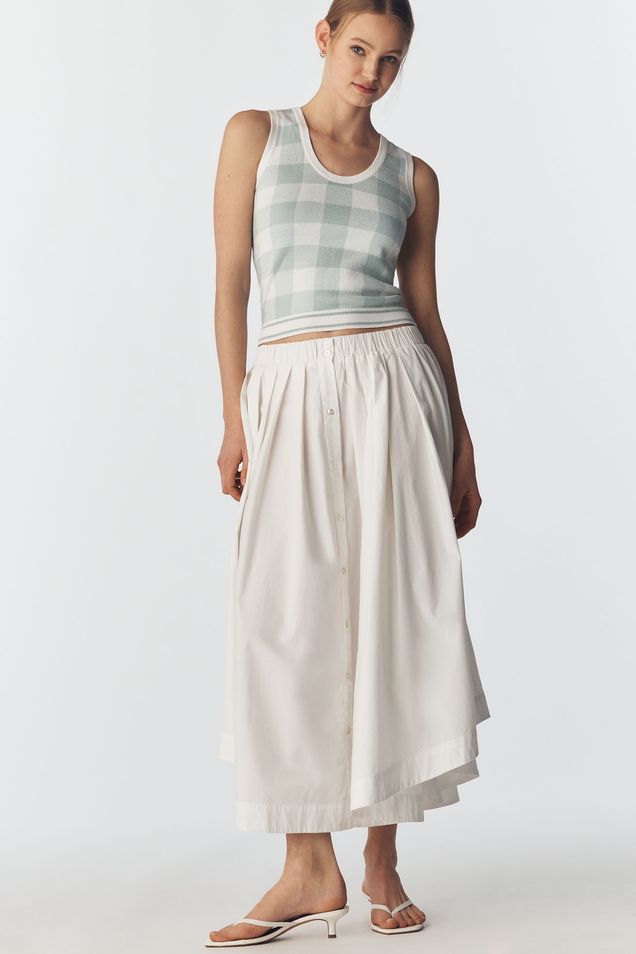 Central Park West Laurel Gingham Sweater Tank