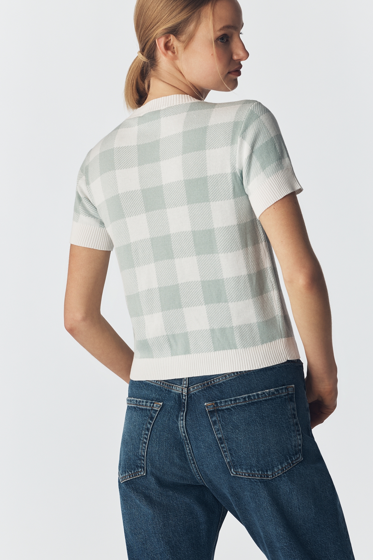 Central Park West Laurel Jacquard Buttondown Sweater