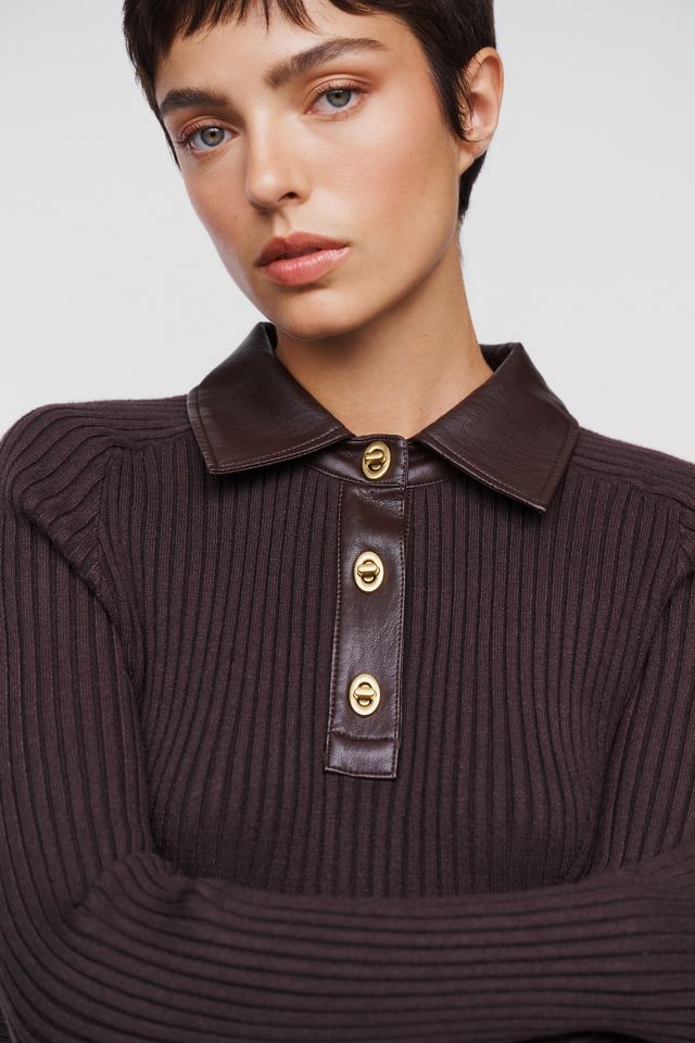 Central Park West Turnlock Polo Sweater #2