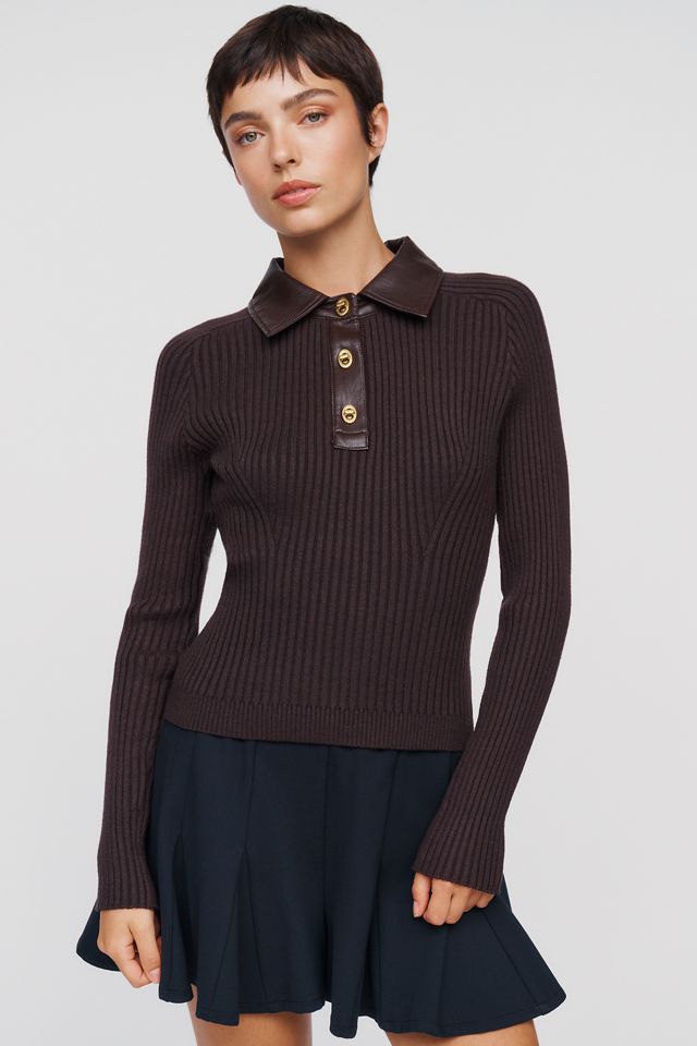 Central Park West Turnlock Polo Sweater #1