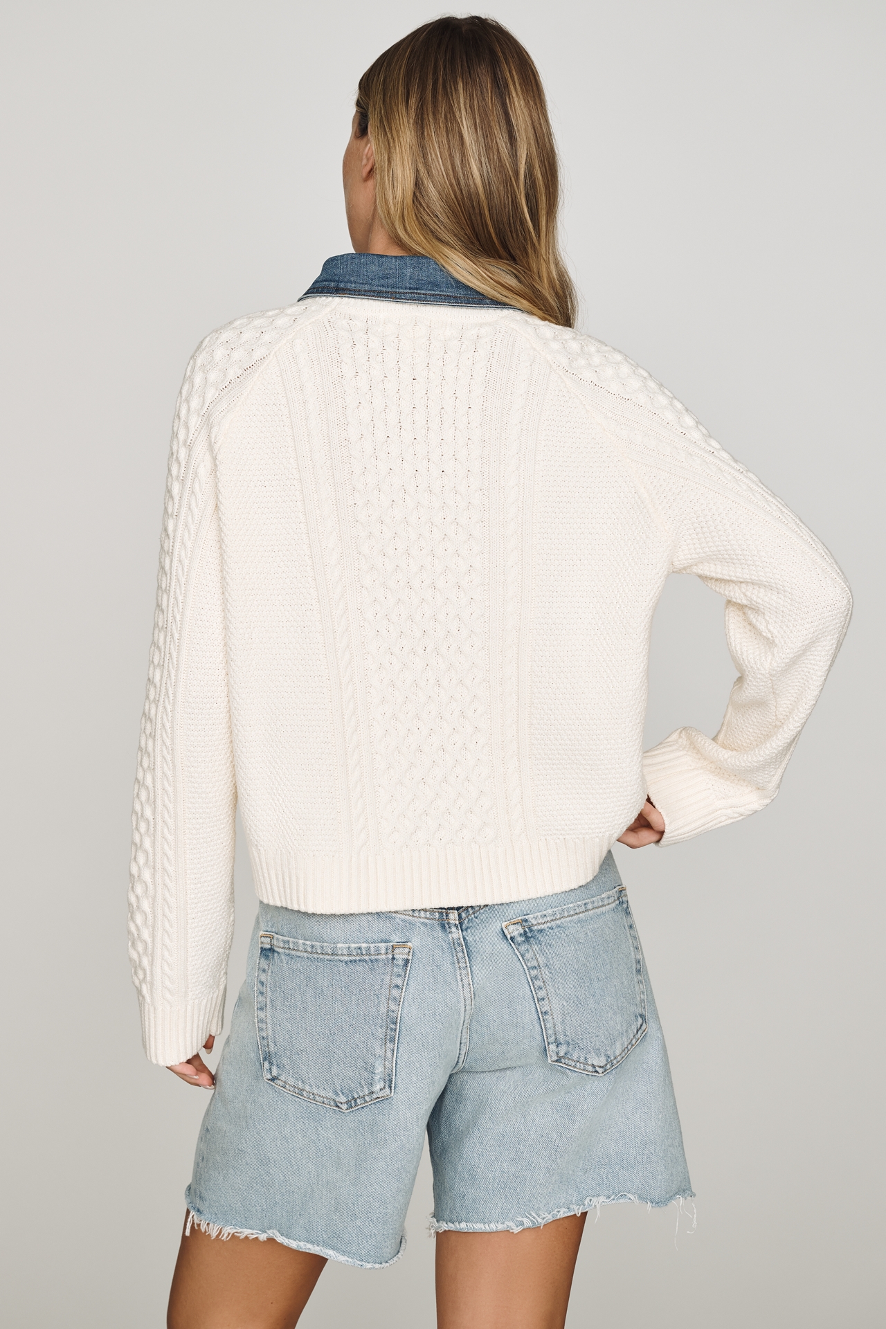 Central Park West Twofer Collared Sweater