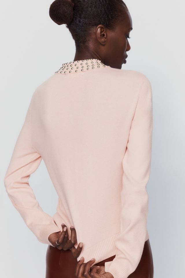 By Anthropologie Studded Long Sleeve Polo Shirt  #2