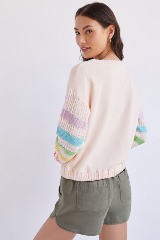 Maeve Rainbow Striped Sweatshirt #1