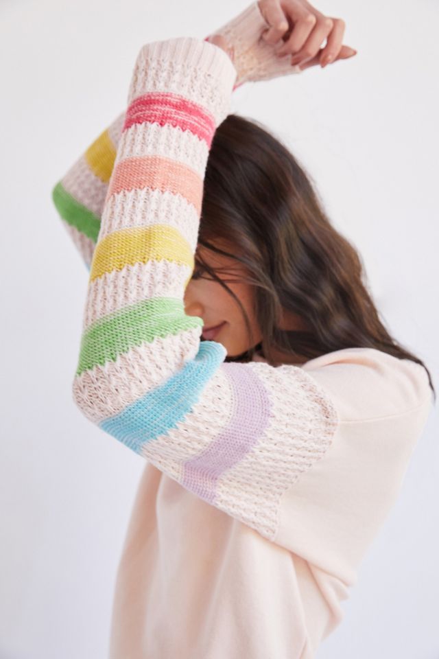 Maeve Rainbow Striped Sweatshirt #2