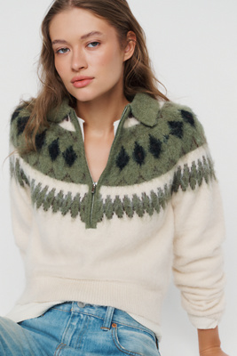 Susana Monaco Wool Blend Fair Isle Pullover by Anthropologie
