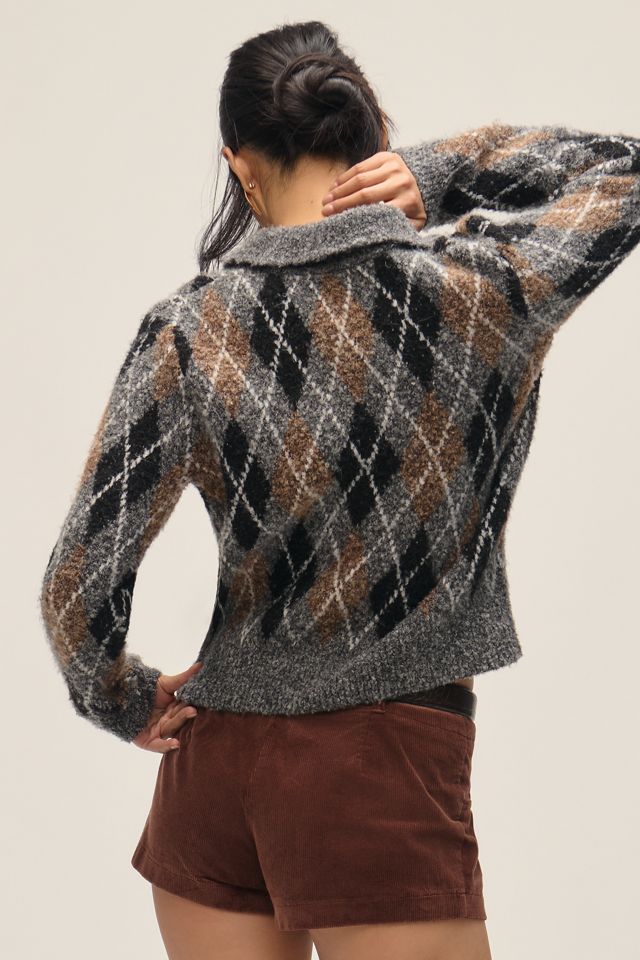 Grey Lab Collared Argyle Sweater #2