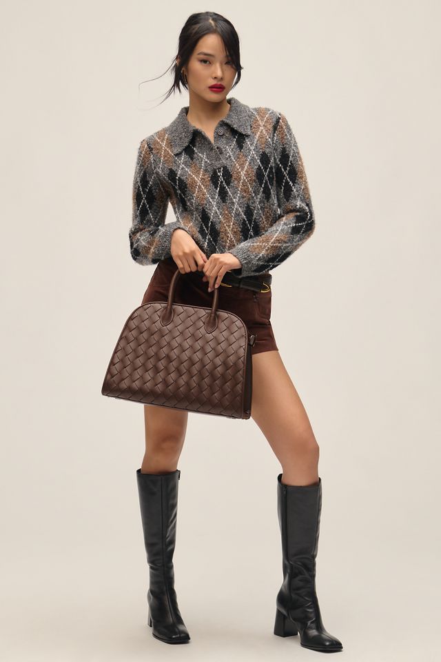 Grey Lab Collared Argyle Sweater #3