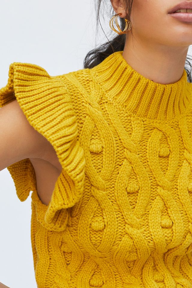 Flutter-Sleeved Sweater Vest #1