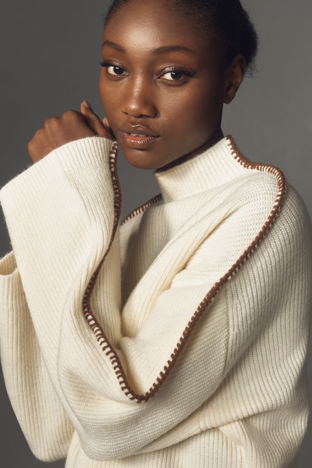 By Anthropologie Mock-Neck Whipstitch Sweater #1