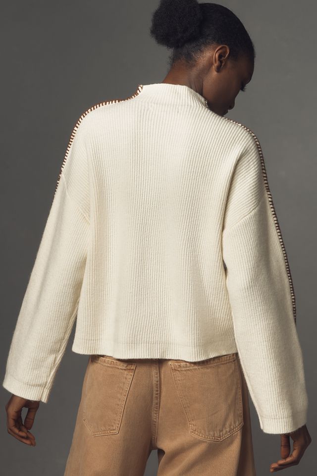 By Anthropologie Mock-Neck Whipstitch Sweater #3