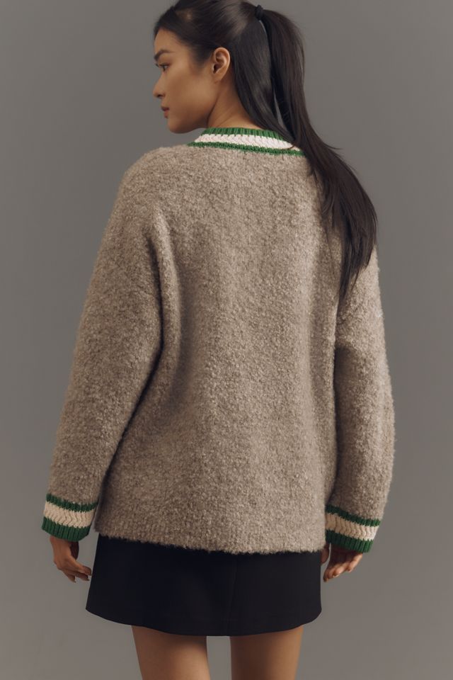 By Anthropologie V-Neck Tipped Cardigan Sweater #1