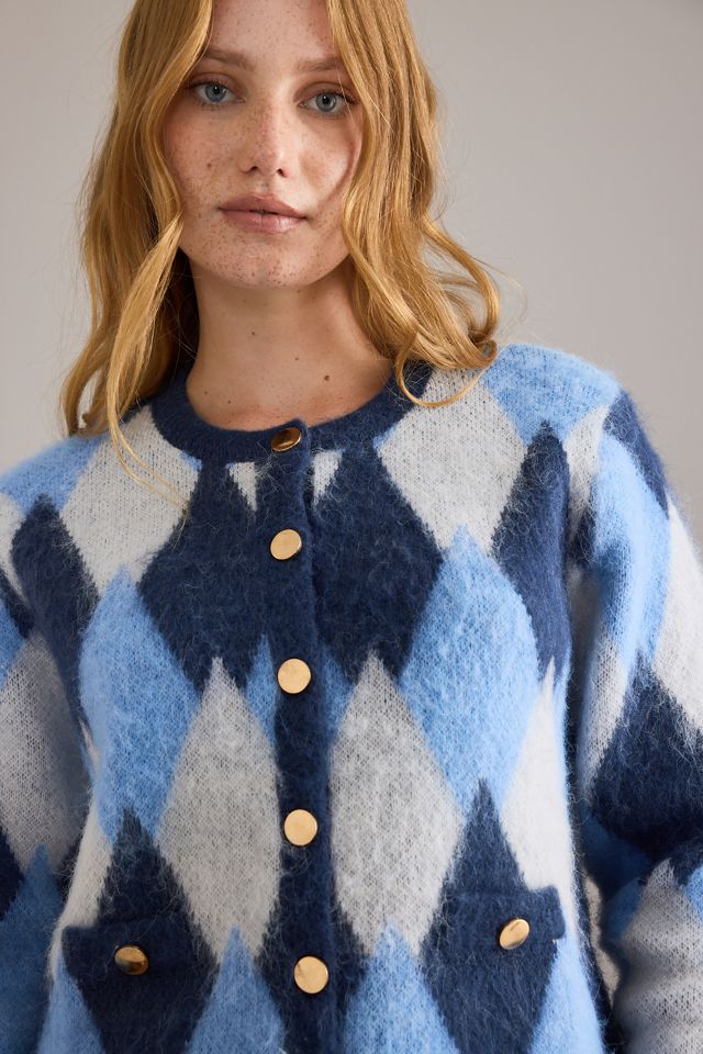 By Anthropologie Argyle Cardigan #4