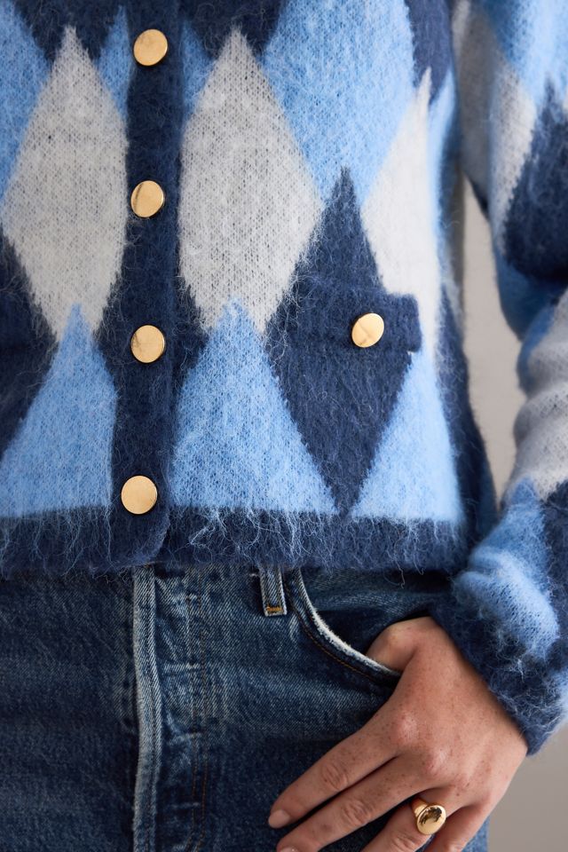 By Anthropologie Argyle Cardigan #5