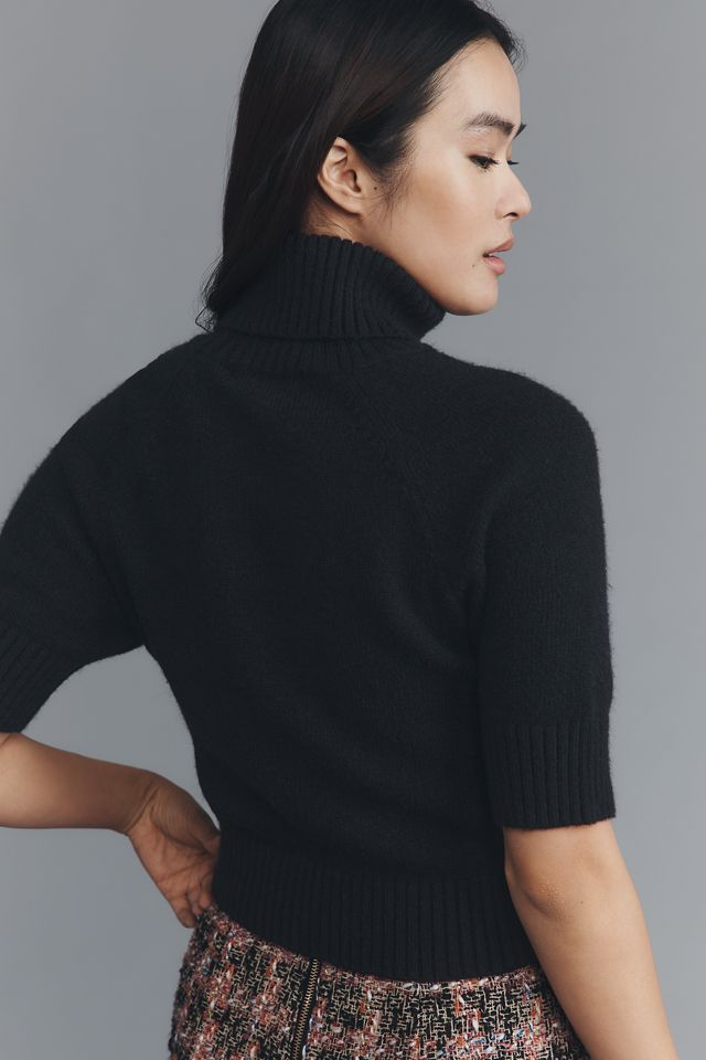En Saison Merrill Short-Sleeve Bow Crop Sweater #2