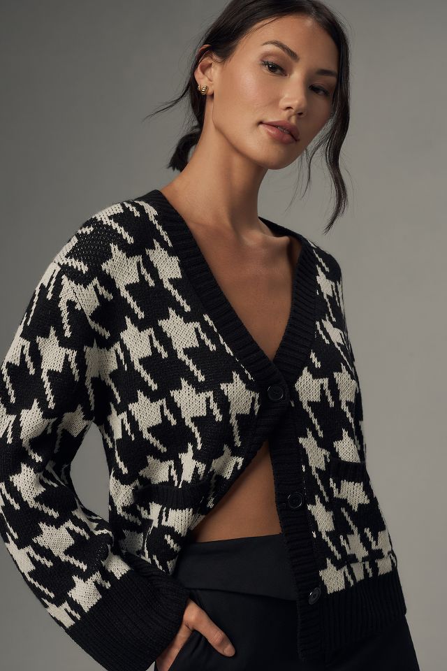 By Anthropologie Houndstooth Cardigan Sweater