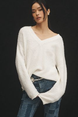 SANCTUARY EARLY SUNSET BOUCLÉ V-NECK SWEATER 