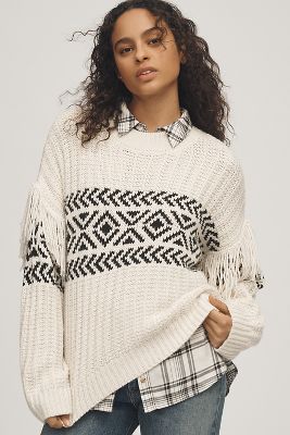 SANCTUARY ARTISAN FRINGE SWEATER 