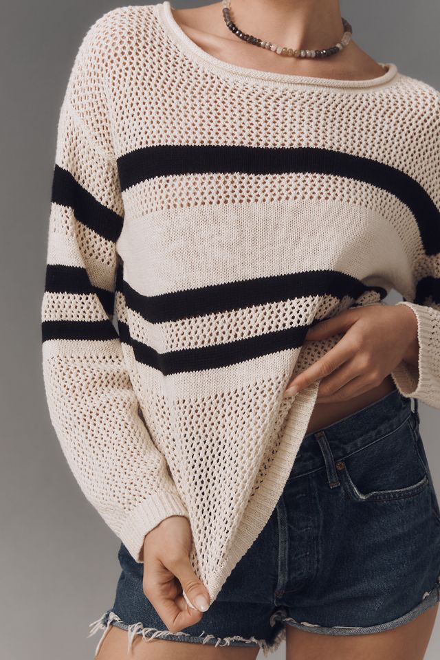 Sanctuary Crew-Neck Open-Knit Sweater #3
