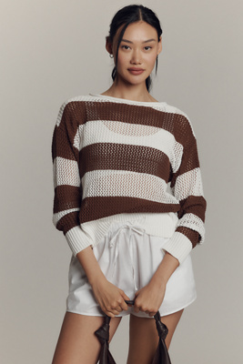 Sanctuary Open Knit Sweater In Multicolor