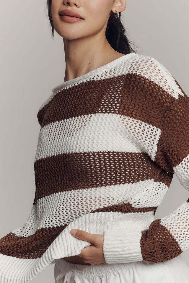 Sanctuary Crew-Neck Open-Knit Sweater #1