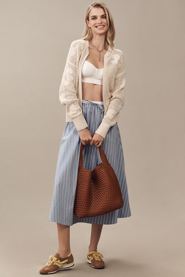 Sanctuary Collared Flower Pop Open-Stitch Sweater Jacket