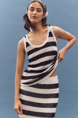 Sanctuary Cotton Open Knit Sweater Tank