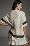 Sanctuary Crochet Resort Macramé Short-Sleeve Buttondown Shirt