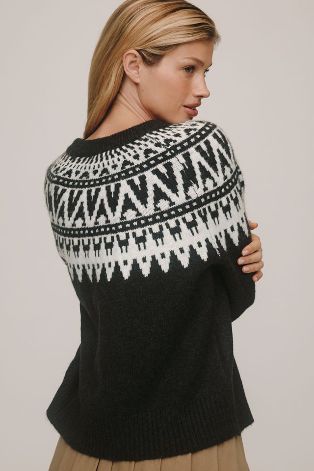 Sanctuary Fairisle Crew-Neck Cardigan Sweater #1
