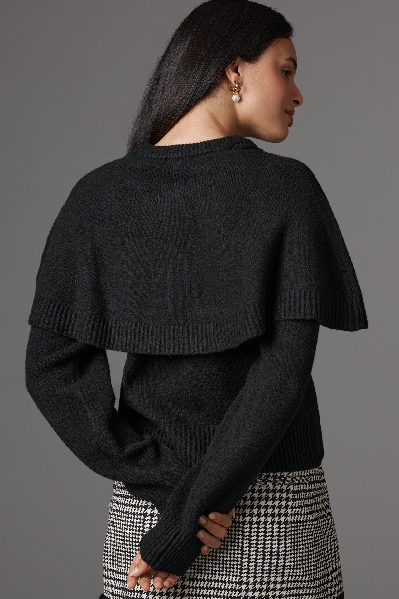 Sanctuary Crew-Neck Cape Cardigan Sweater