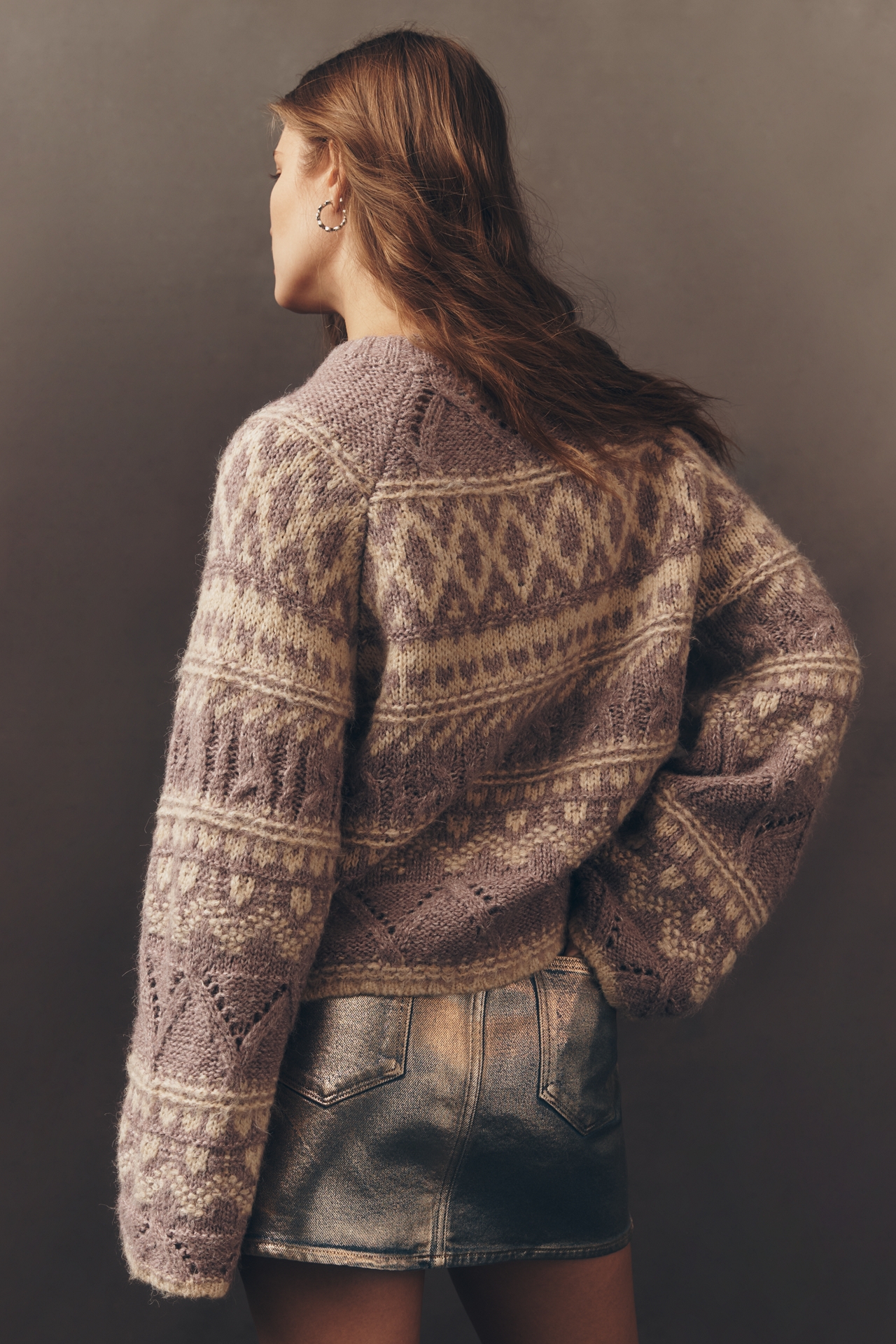 Sanctuary Crew-Neck Oversized Fairisle Sweater
