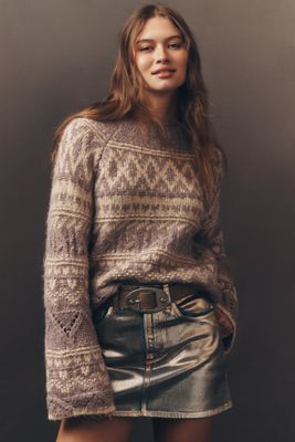 Sanctuary Crew-Neck Oversized Fairisle Sweater