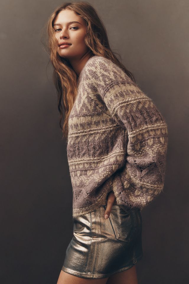 Sanctuary Crew-Neck Oversized Fairisle Sweater #1