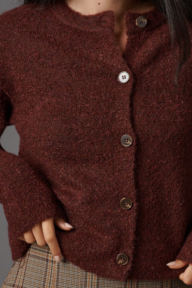 Sanctuary Crew-Neck Bouclé Cardigan Sweater #1