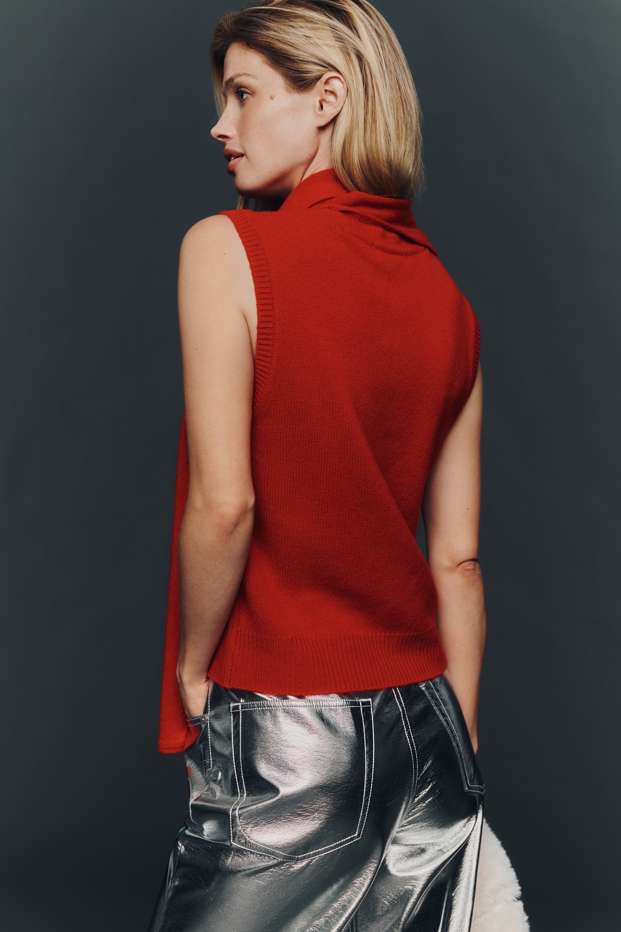 Sanctuary Cashmere Blend Scarf Sweater Tank