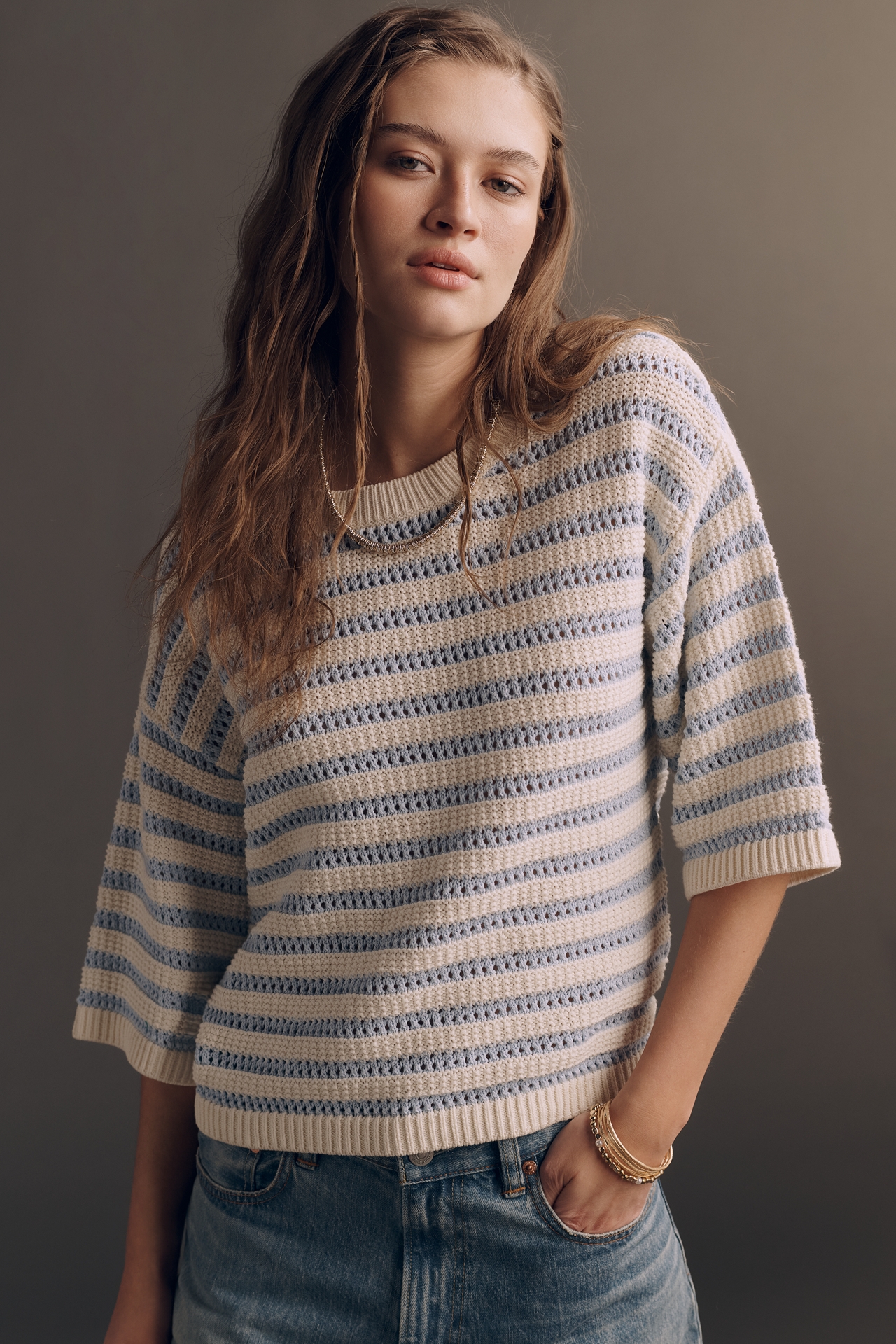 Sanctuary Cotton Elle Bell-Sleeve Sweater