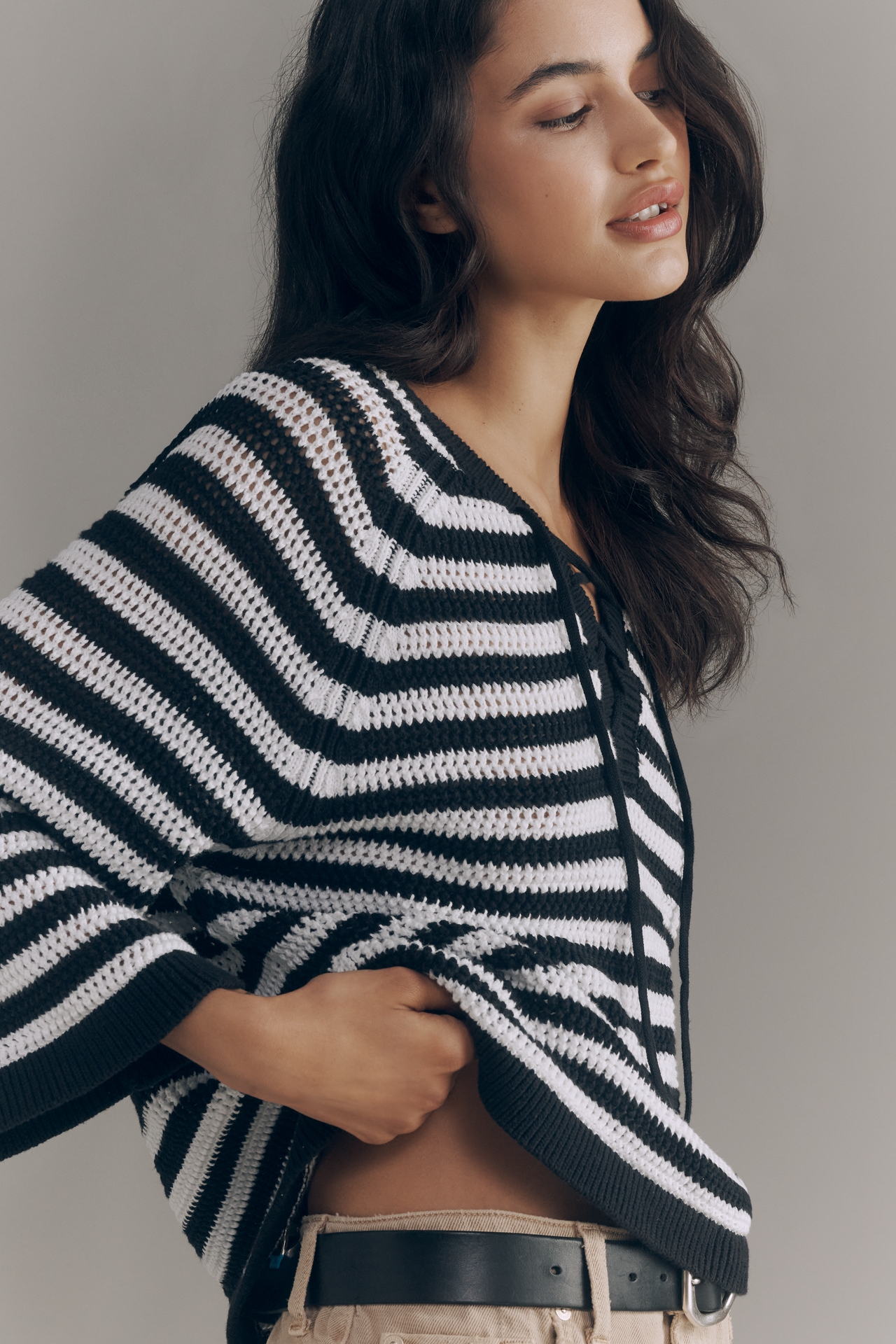 Sanctuary Cotton Lace-Up Sweater