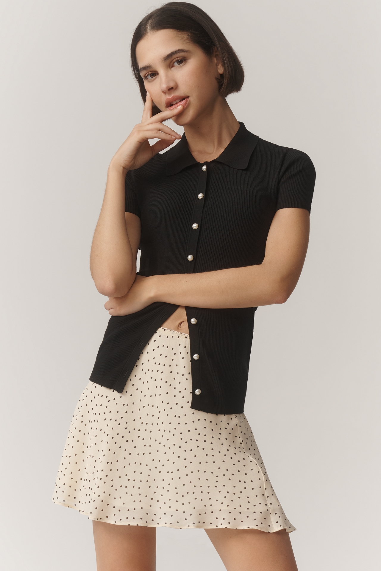 Sanctuary Lover Girl Short-Sleeve Buttondown Sweater