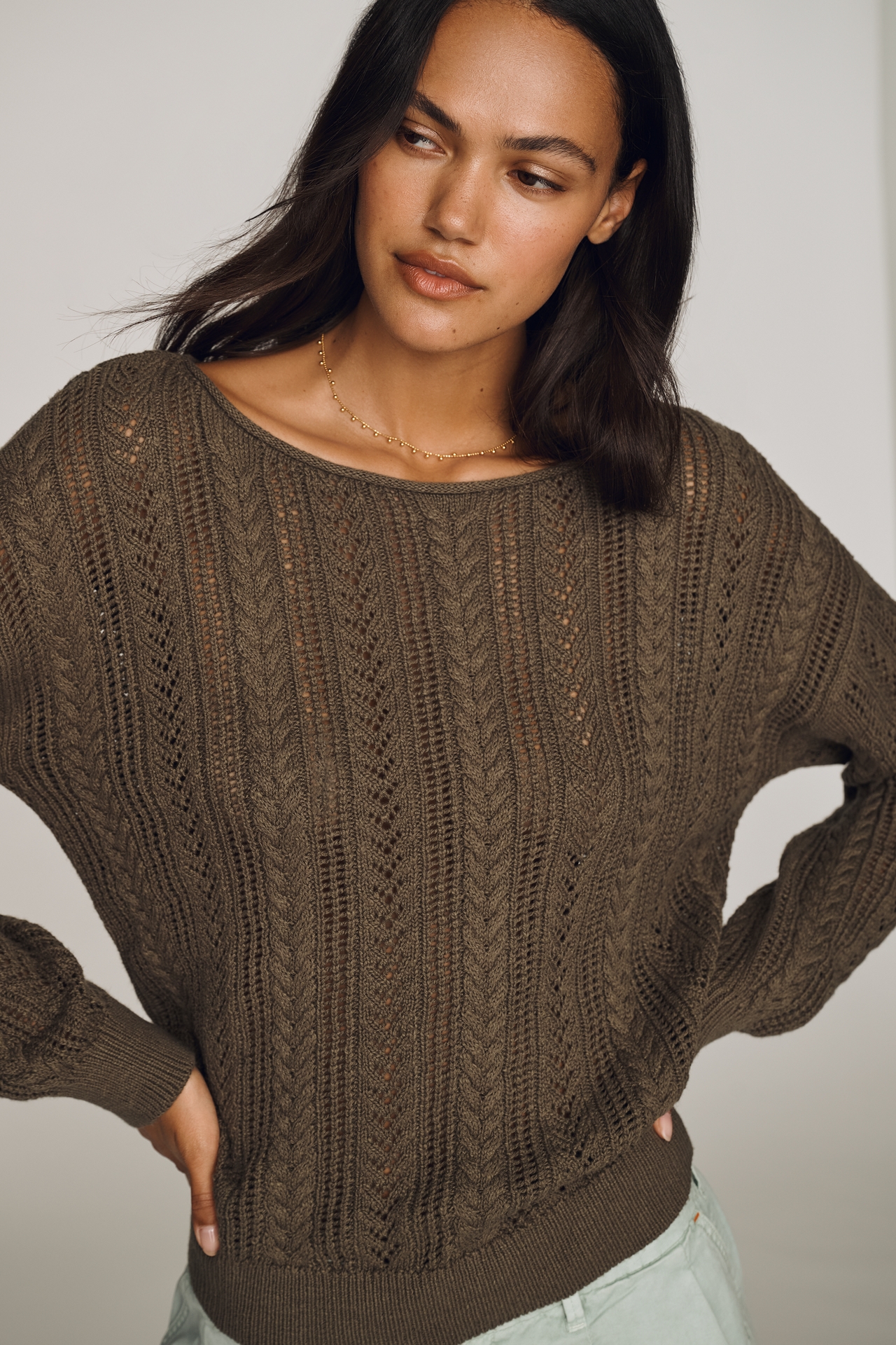 Sanctuary 100% Cotton Pointelle Sweater