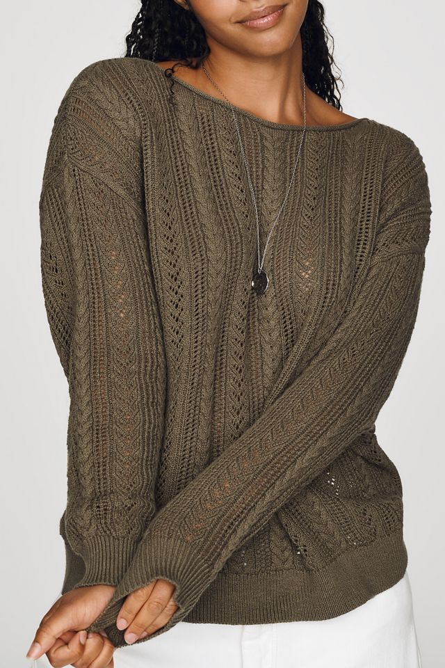 Sanctuary 100% Cotton Pointelle Sweater #4