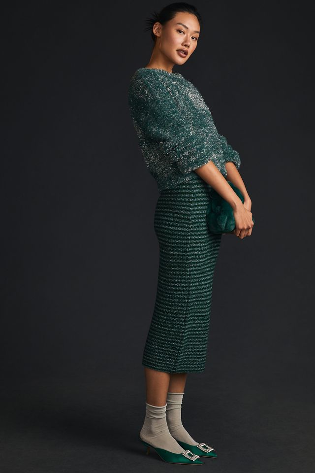 Maeve Tinsel Eyelash Sweater #4