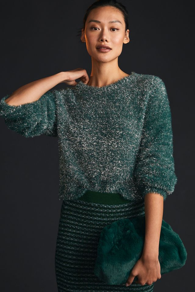 Maeve Tinsel Eyelash Sweater #5