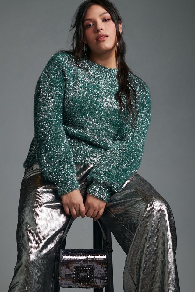 Maeve Tinsel Eyelash Sweater #6