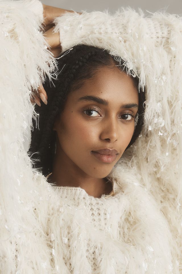 By Anthropologie Boat-Neck Shaggy Sweater #1