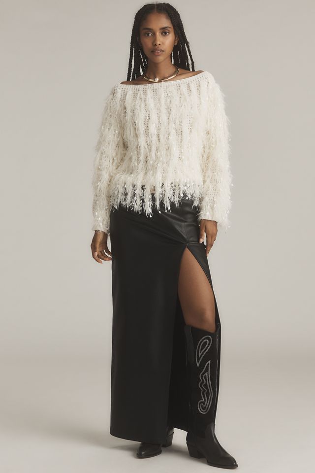 By Anthropologie Boat-Neck Shaggy Sweater #3