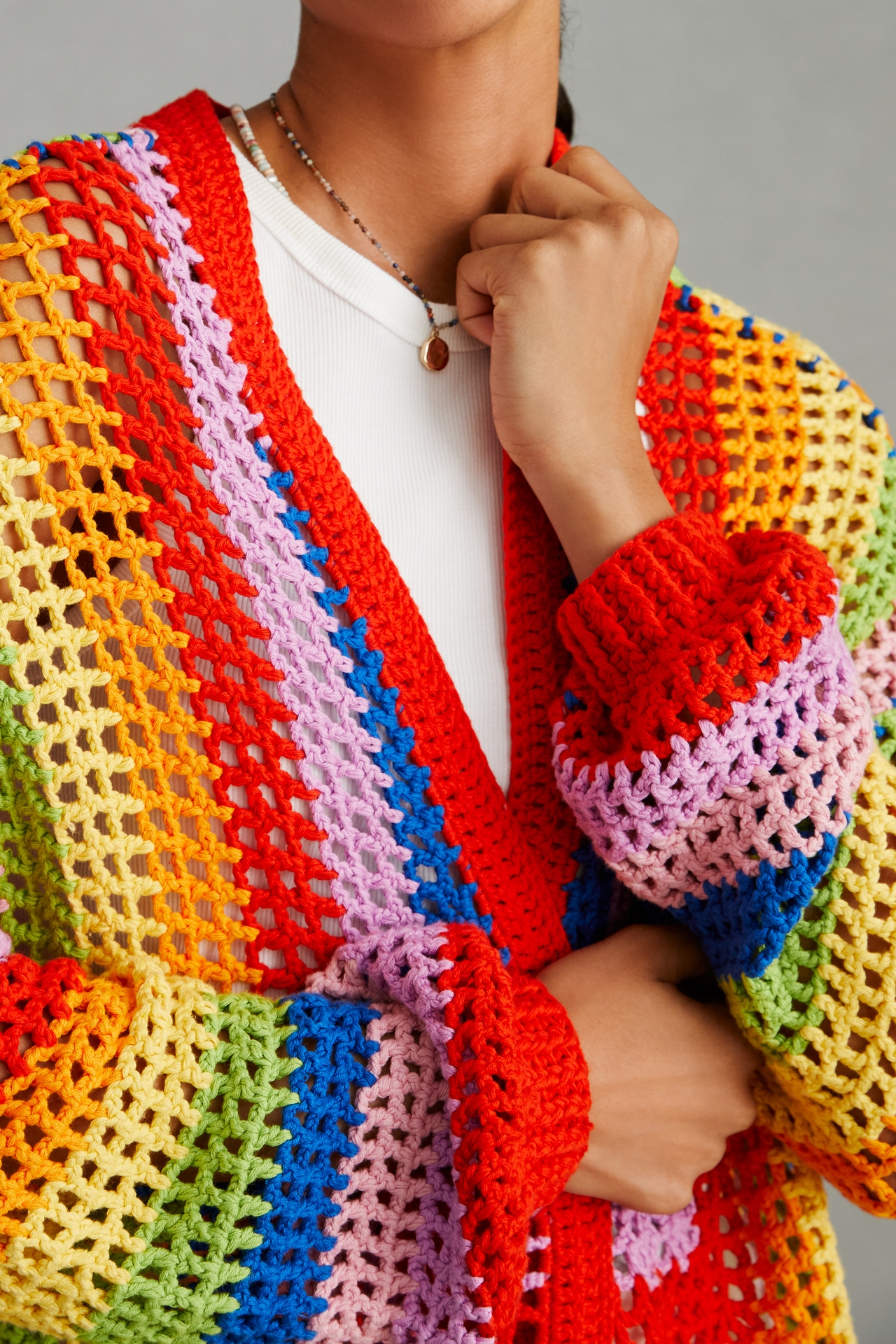 Farm Rio Rainbow Crochet Cardigan Sweater | The Summit
