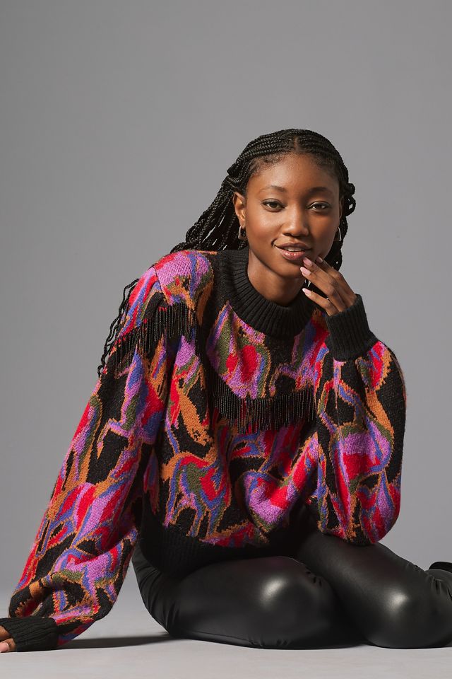Farm Rio Horses Fringe Sweater #3