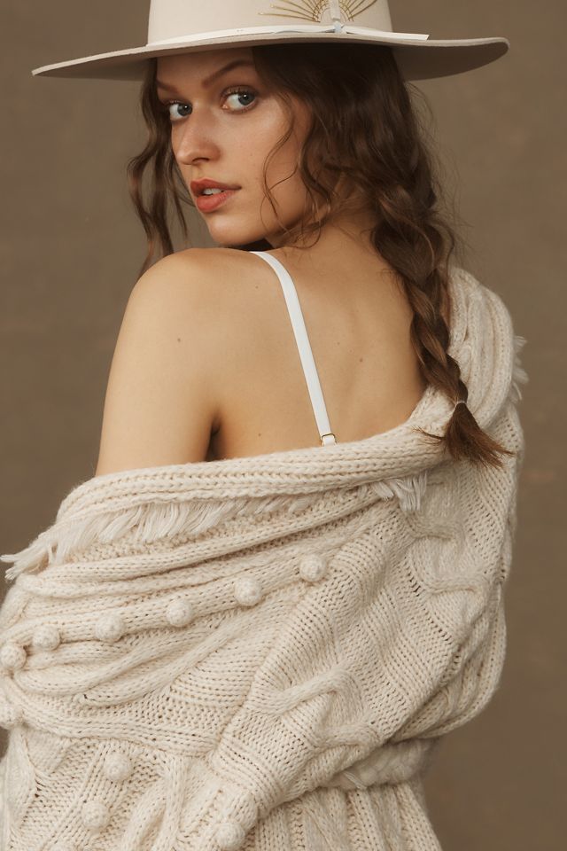 Farm Rio Braided Cable Tie-Waist Cardigan Sweater | Anthropologie