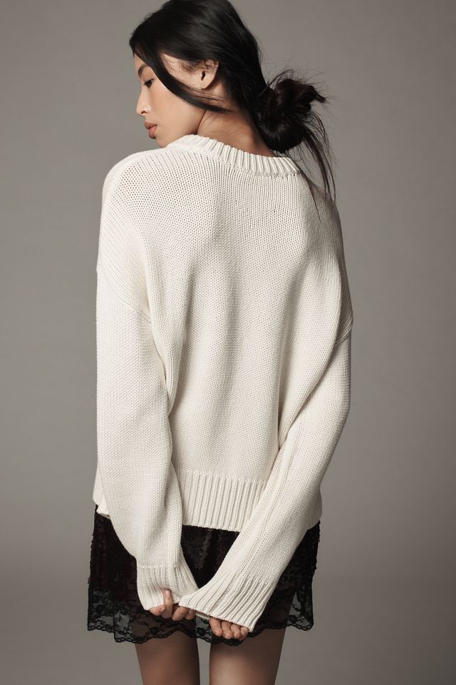 Kerri Rosenthal Lovey Heart Crew-Neck Sweater #1